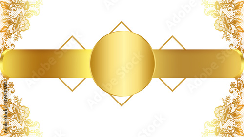 set of golden wheat ears isolated