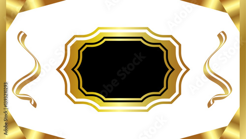 golden frame on a black
