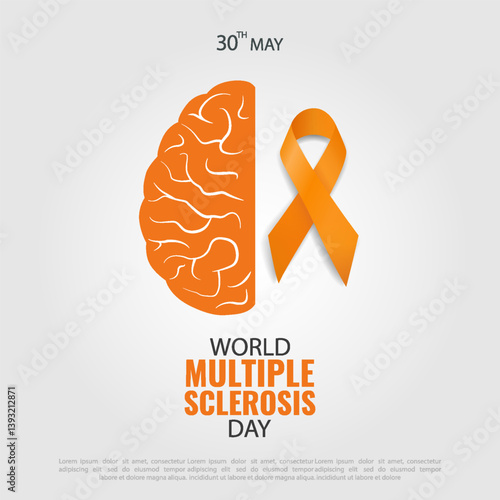 Vector Illustration of World Multiple Sclerosis Day. Multiple Sclerosis Awareness Ribbon.
