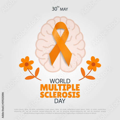Vector Illustration of World Multiple Sclerosis Day. Multiple Sclerosis Awareness Ribbon.
