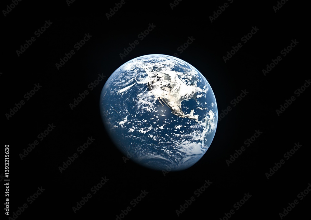 Orbiting view of Earth showcasing geological features vibrant blue oceans and rich landmasses in cosmos : Generative AI Orbiting view of Earth showcasing geological features vibrant blue oceans and rich landmasses in cosmos : Generative AI