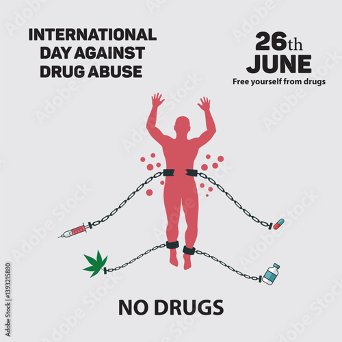 Vector illustration design for the International Day Against Drug Abuse