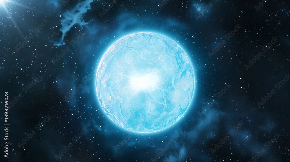 Obraz premium Mysterious blue supergiant star surrounded by an ethereal gas cloud