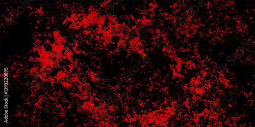 Distressed red grunge texture on a black background. Decorative pattern background for abstract concept. Grungy red canvas background or texture. limestone textured background. Trendy living coral