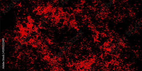 Distressed red grunge texture on a black background. Decorative pattern background for abstract concept. Grungy red canvas background or texture. limestone textured background. Trendy living coral