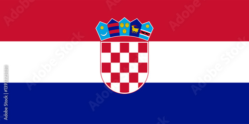 Фотография Vector flag of Croatia, a country in Europe