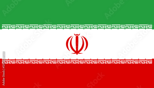 Vector flag of Iran, a country in West Asia, Middke East. Accurate dimensions and official colors. This file is suitable for digital editing and printing of any size.