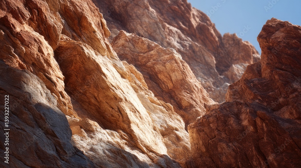 Obraz premium capture close-up shot of rugged cliffs with intricate rock formations and visible layers