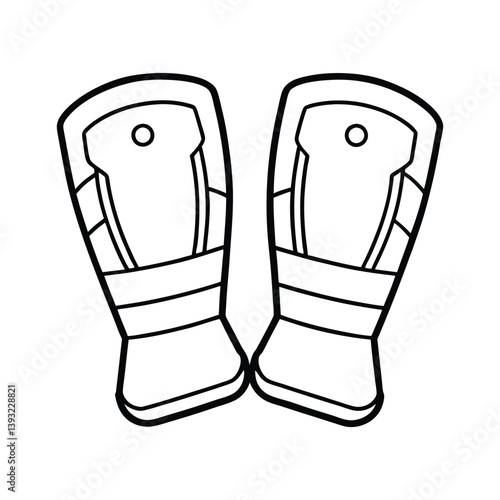 Minimalist Soccer Shin Guard Outline Vector Illustration for Sports and Footwear
