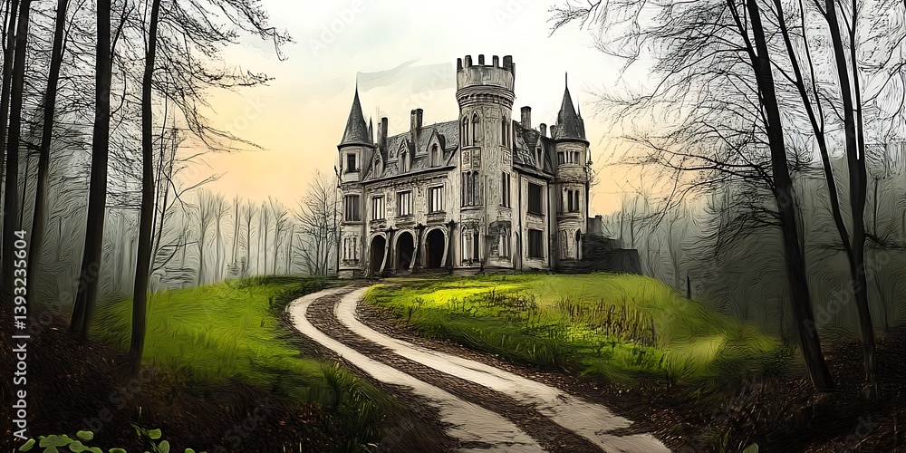 Obraz premium castle in the forest