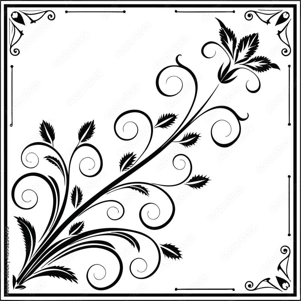 floral design elements, frame, nature, curl, decor, spring, curve floral design elements, frame, nature, curl, decor, spring, curve