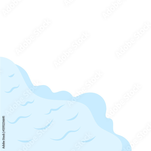 Snow avalanche slides down. Vector illustration.