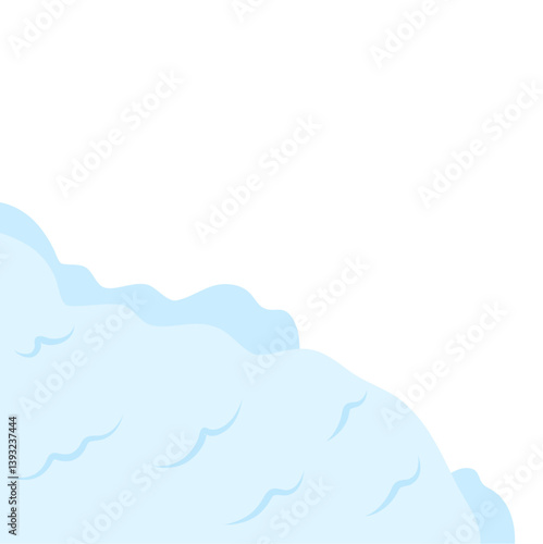 Snow avalanche slides down. Vector illustration.