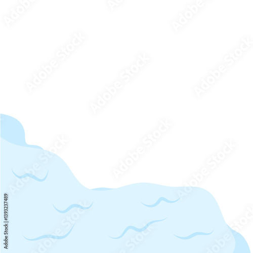 Snow avalanche slides down. Vector illustration.