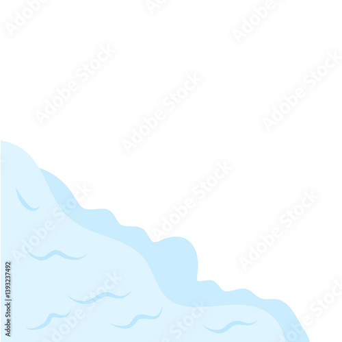 Snow avalanche slides down. Vector illustration.