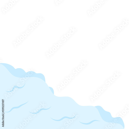 Snow avalanche slides down. Vector illustration.