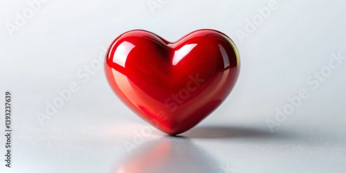 Wallpaper Mural Enchanted Miniature Red Heart Tilted Perspective Floating Gracefully on a White Background for a Stunning Visual Effect Torontodigital.ca