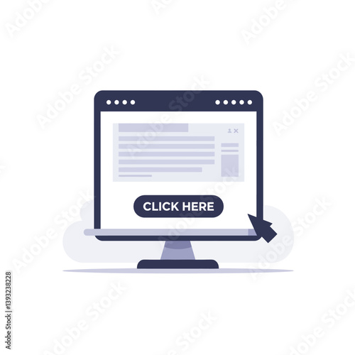 Wallpaper Mural Computer monitor displaying website content with flat design vector art Torontodigital.ca