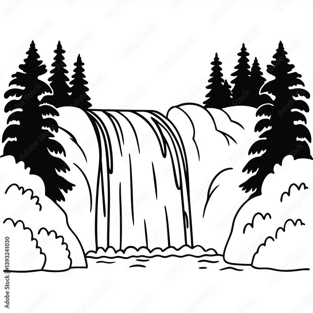 waterfall vector illustration waterfall vector illustration