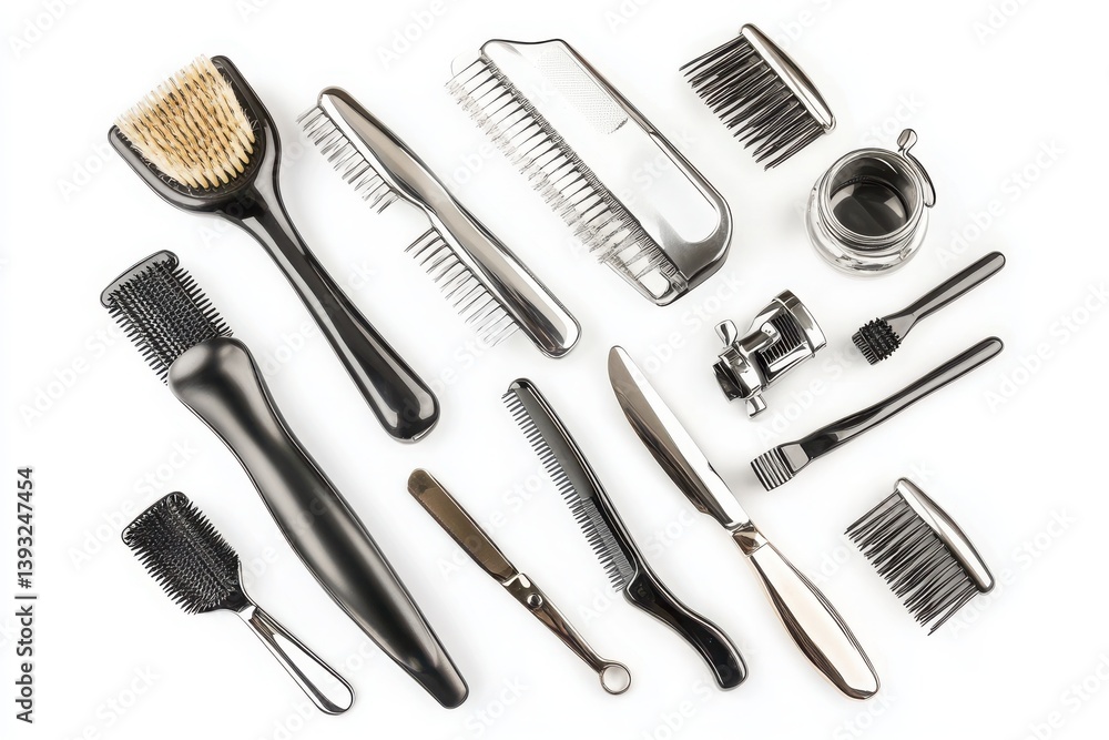 Fototapeta premium Set of barber tools and equipment