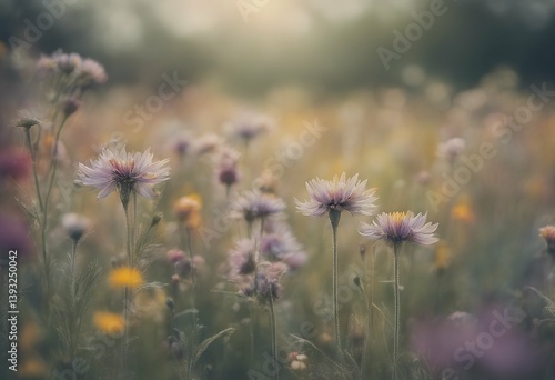 Wallpaper Mural set wild drawn flowers hand vignetting spring flower outline line vintage monochrome grass beautiful bindweed rural summer plant decorative art gypsophila wildflower floral bluebell crayons rustic Torontodigital.ca