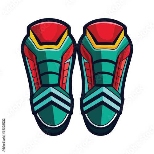 Minimalist Soccer Shin Guard Vector Illustration on white background