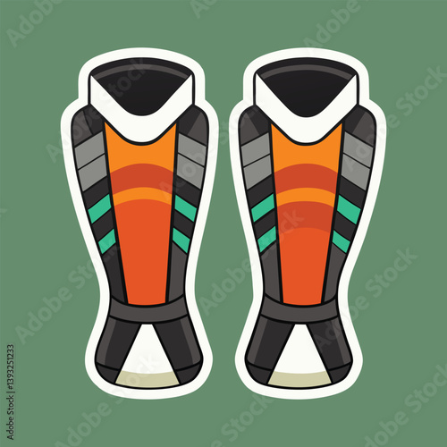 Minimalist Soccer Shin Guard Vector Illustration on white background