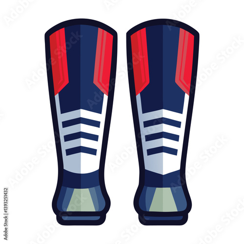 Minimalist Soccer Shin Guard Vector Illustration on white background