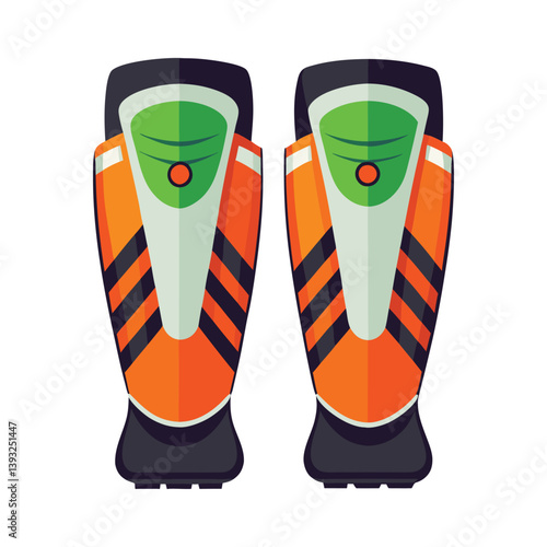 Minimalist Soccer Shin Guard Vector Illustration on white background