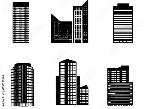 Collection of Office buildings vector icons, Office buildings vector images