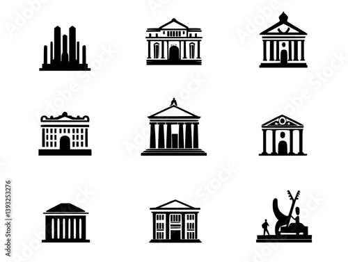 Collection of Performing arts centers vector icons, Performing arts centers vector images