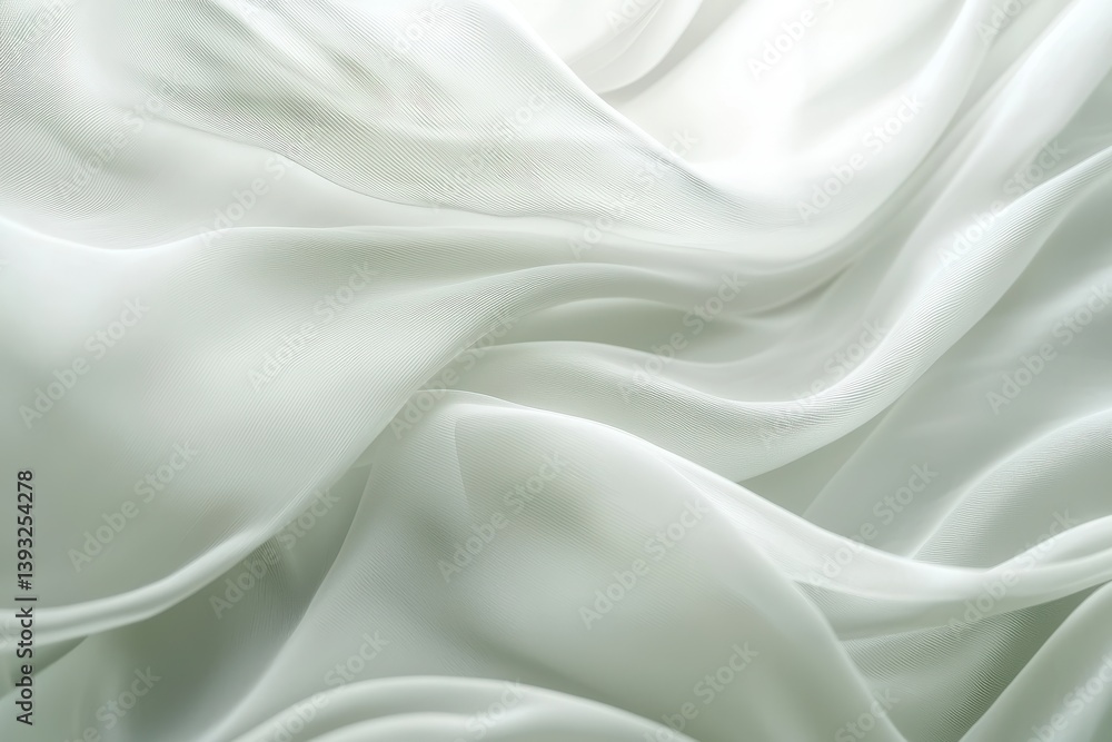 Obraz premium Soft White Fabric Texture with Elegant Flowing Drapery Background