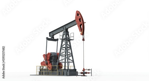 Wallpaper Mural Oil Pumpjack Isolated on White Backdrop: Symbolizing Energy Extraction and Resources Torontodigital.ca