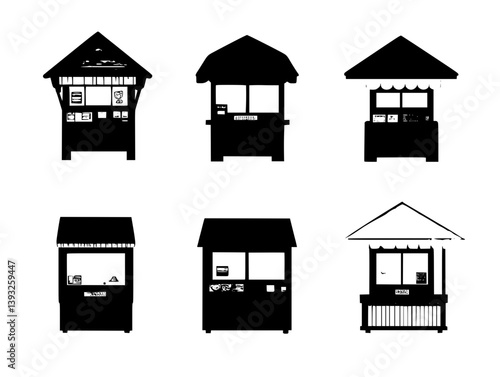 Collection of Kiosks vector icons, Kiosks vector illustrations