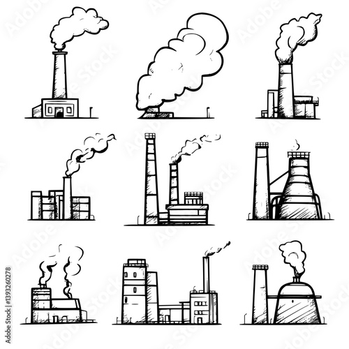 Collection of Smelters line vector designs, Smelters illustration art