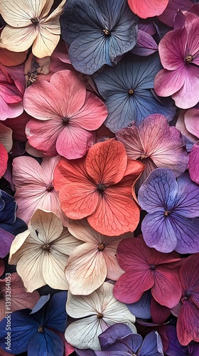 Colorful floral arrangement featuring many unique and vibrant flower petals