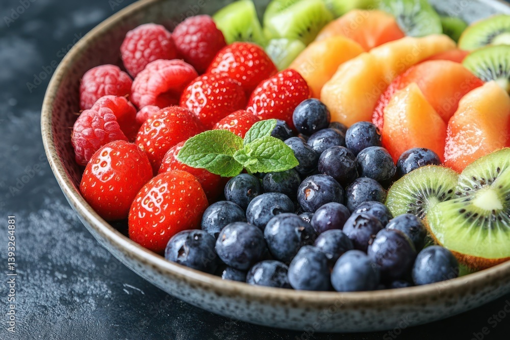 Colorful fruit salad bowl Colorful fruit salad bowl