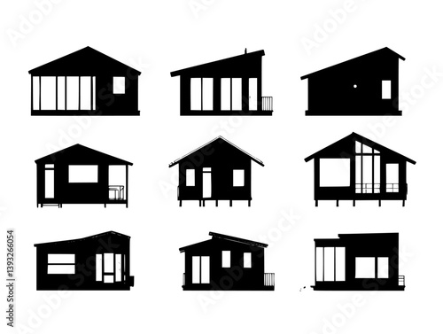 Collection of Mobile homes vector icons, Mobile homes illustration art