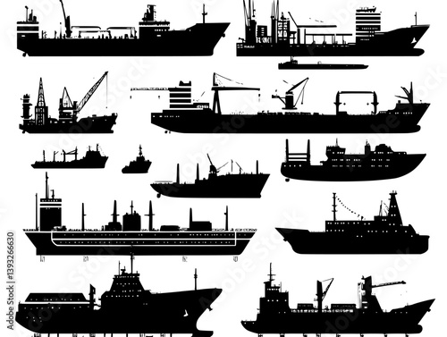 Collection of Shipyards vector icons, Shipyards illustration art