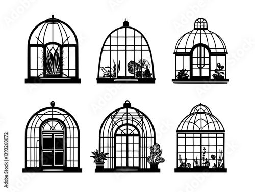 Collection of Conservatories vector icons, Conservatories vector graphics