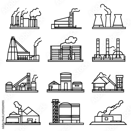 Collection of Smelters line vector designs, Smelters vector images