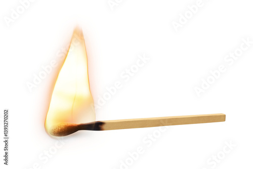 Lit matchstick illustration isolated on transparent background