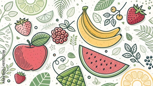 seamless pattern with strawberries