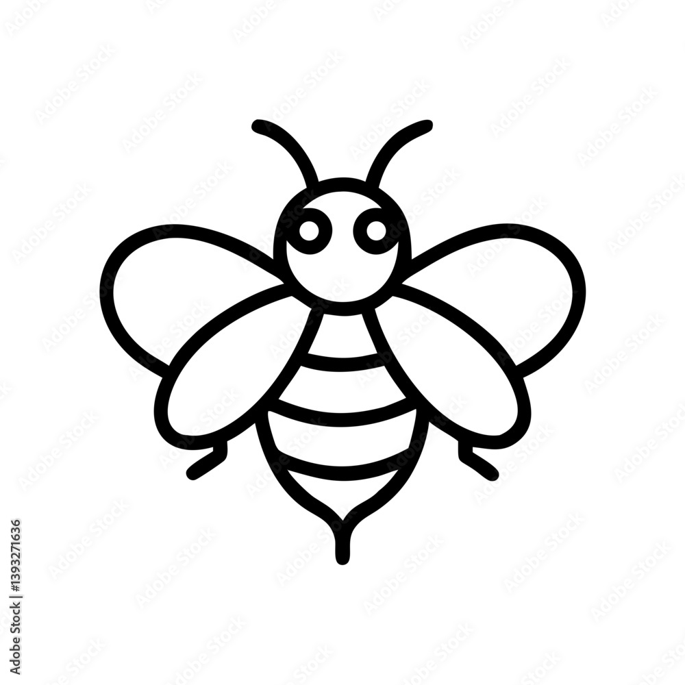 Fototapeta premium Bee Animal outline Icons