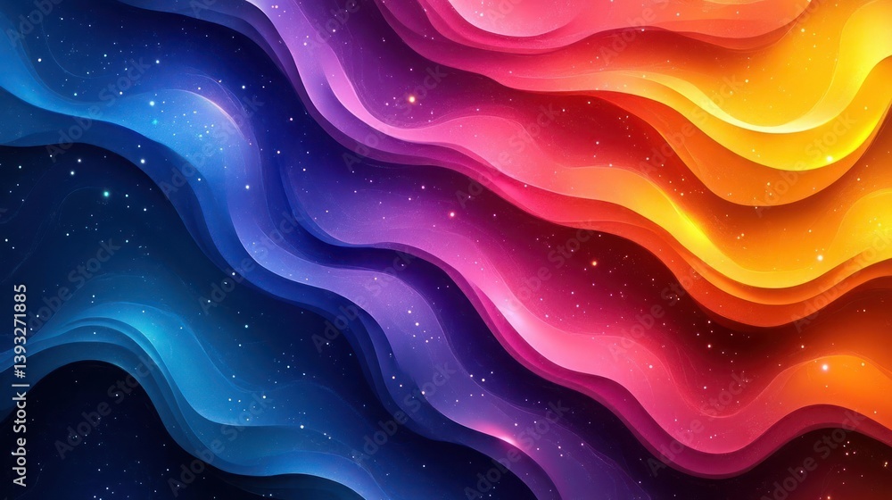 Abstract vibrant layered wavy background Abstract vibrant layered wavy background