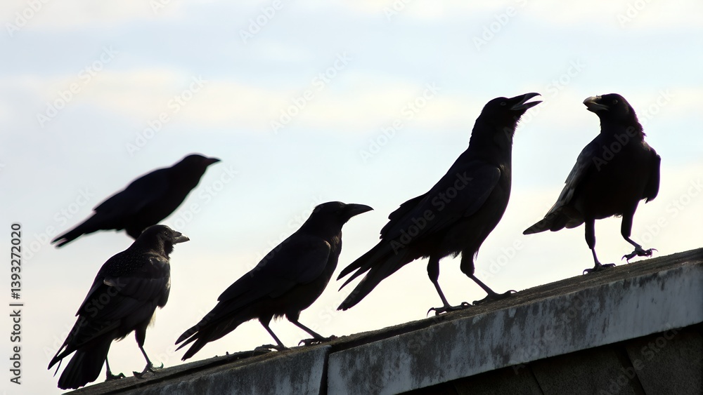 Fototapeta premium crow on a fence