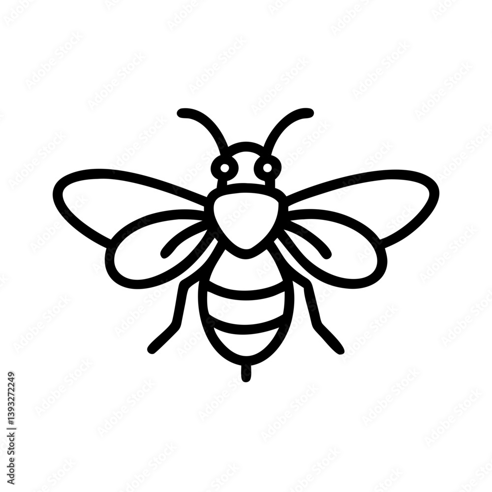 Fototapeta premium Bee Animal outline Icons