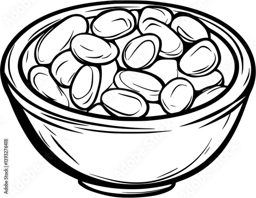 Baked Beans coloring book vector design, Baked Beans vector graphic