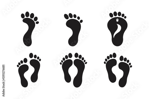laxmi footprint symbols vector art silhouette