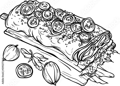Enchiladas coloring book vector design, Enchiladas vector image